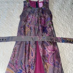 ETRO paisley printed dress with belt. Made In Italy! Size 4/6 (38)